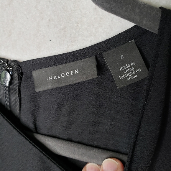 Halogen Black Lightweight A-line Casual Hidden Zipper Knee length Dress sz S - Picture 7 of 12